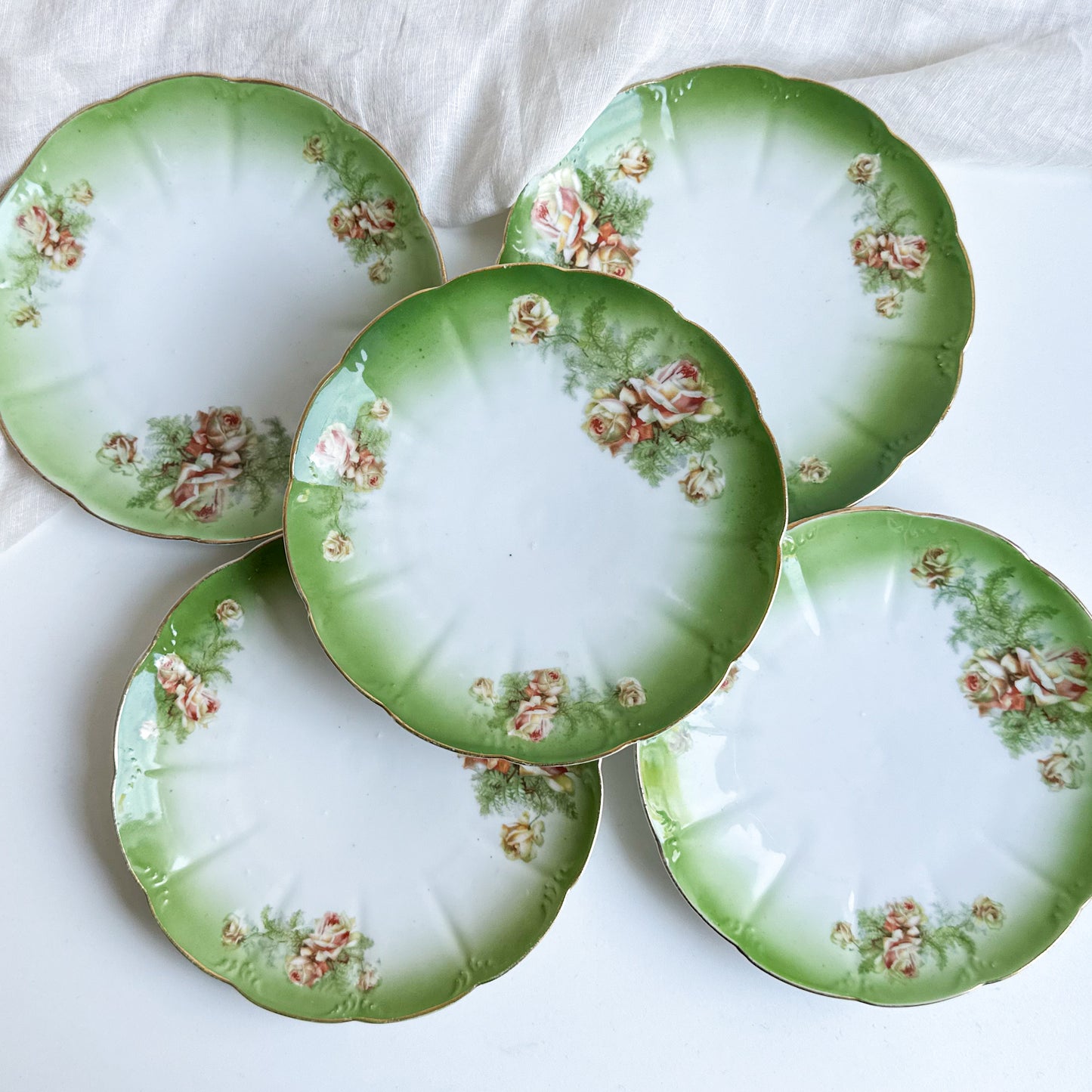 Set of 5 Antique Small Plates