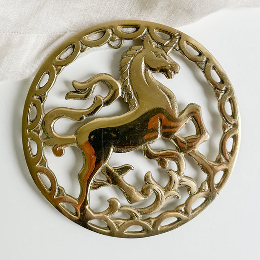 Brass Unicorn Trivet