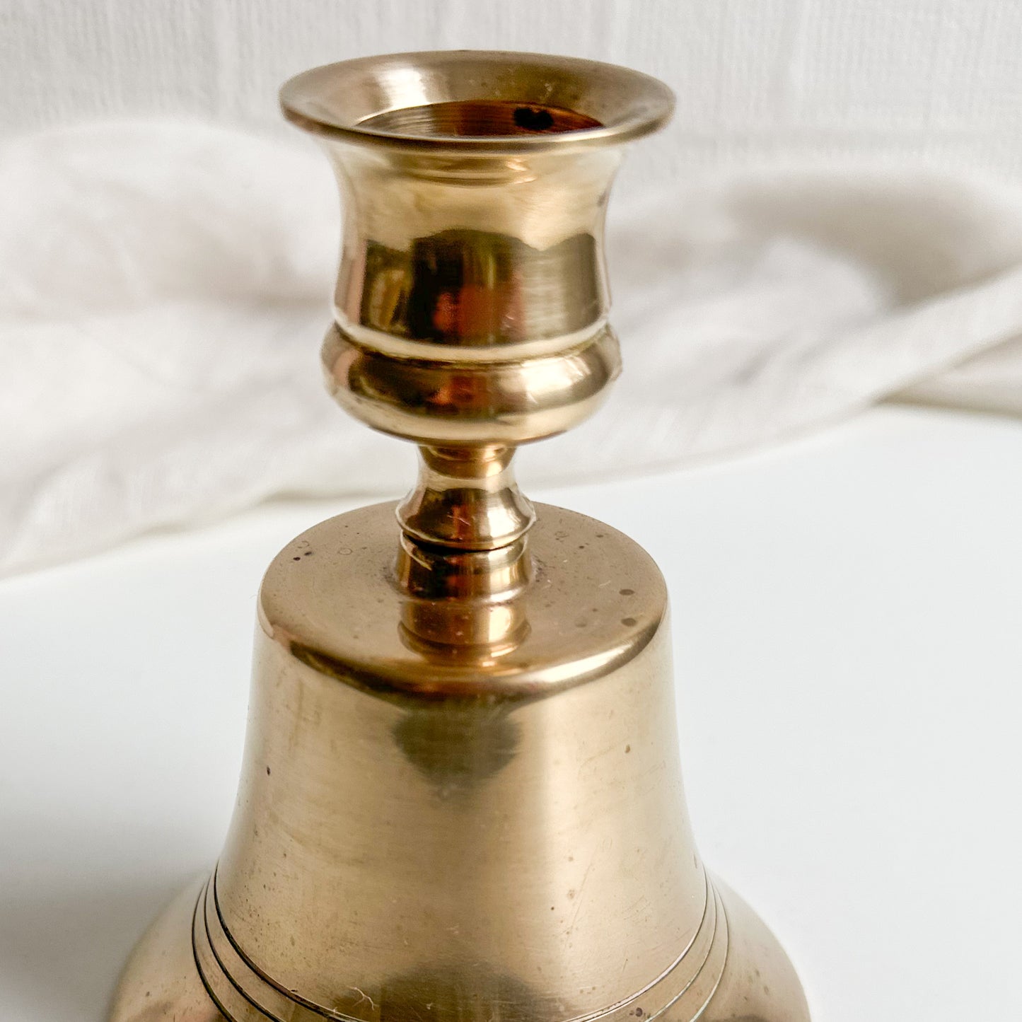 Brass Bell with Candle Holder