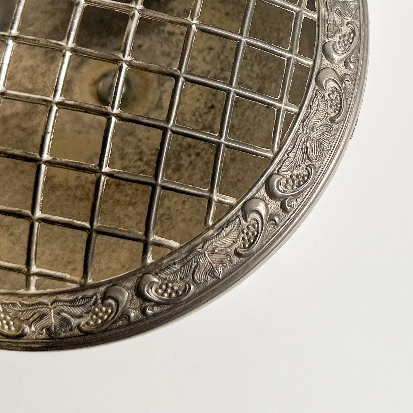 Silver Plated Bowl with Metal Grid