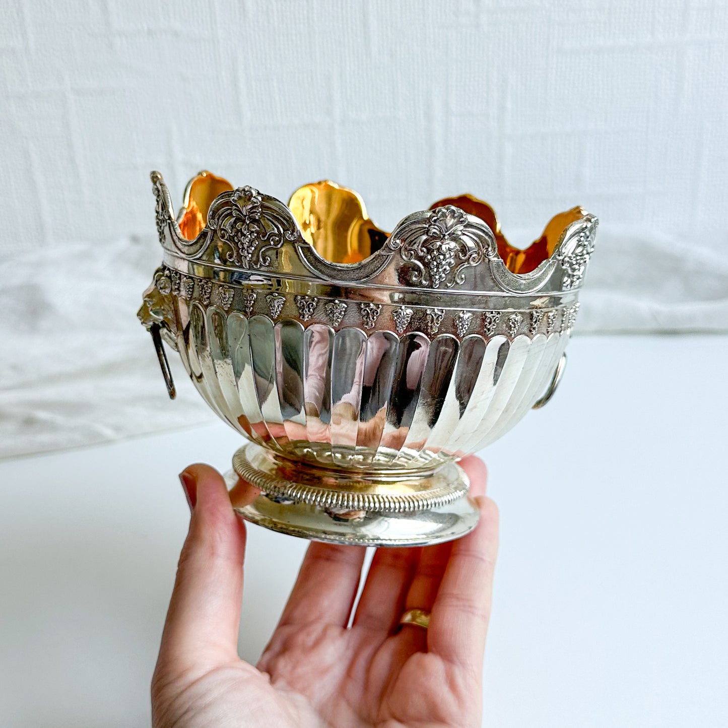 Silver Plated Footed Bowl with Mascarons