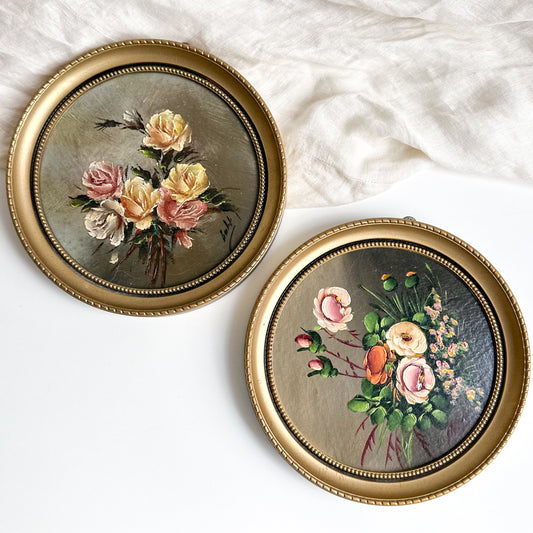 Pair of Floral Oil Paintings