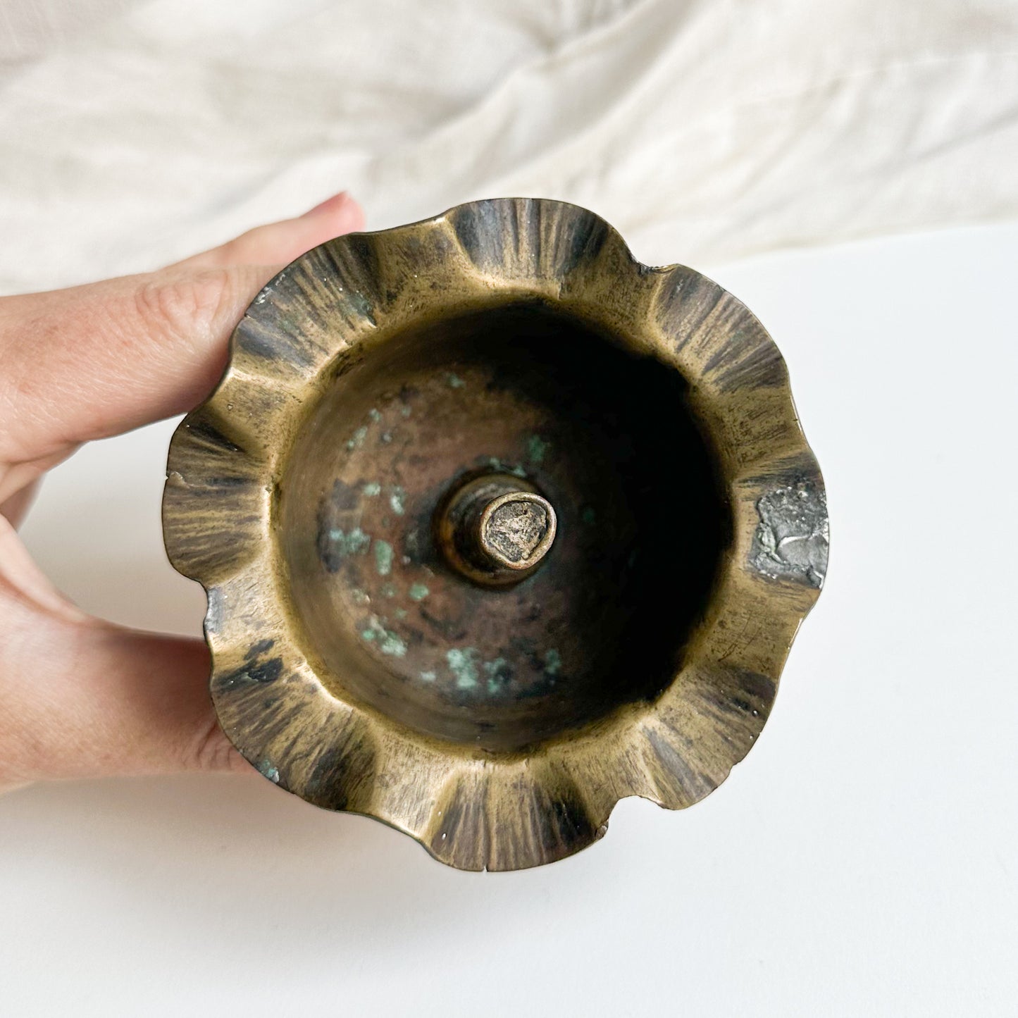 Brass Trench Art Ashtray / Trinket Dish