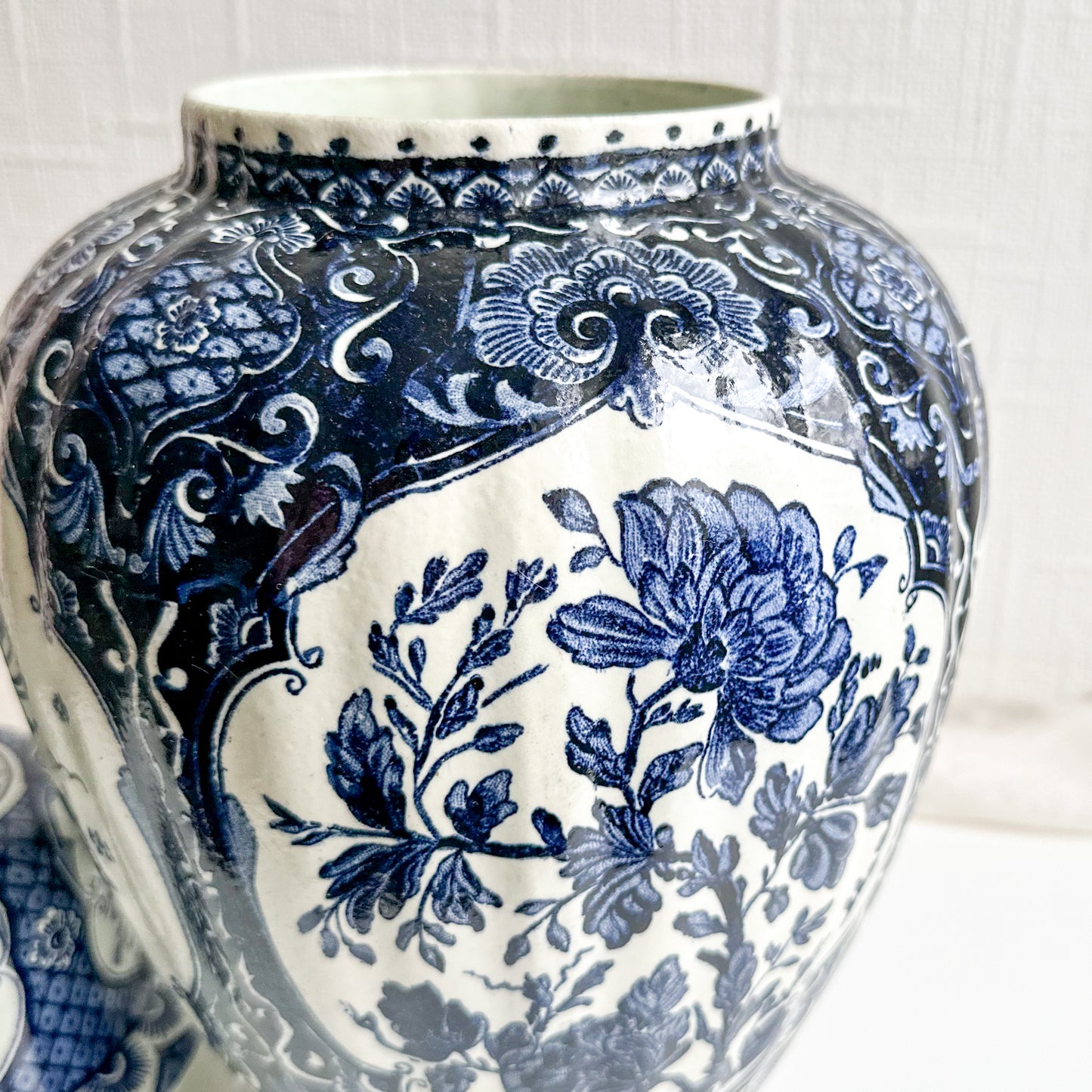 Large Delft Vase with Lid