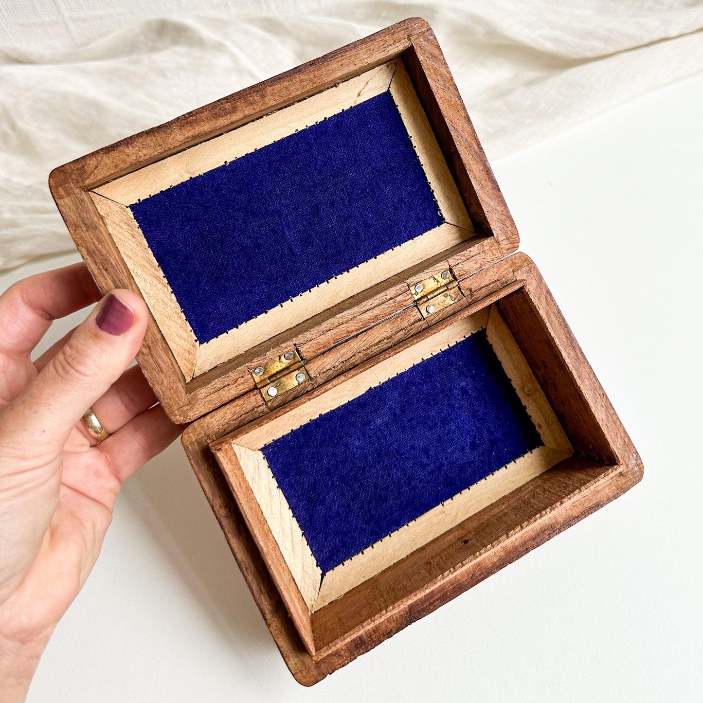 Hand Carved Inlay Box