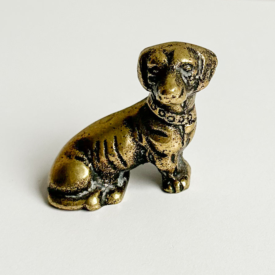 Small Brass Dachshund Dog