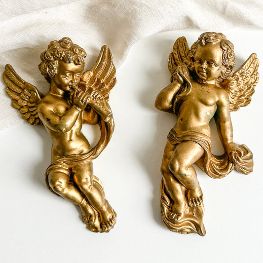 Pair of Cherub Wall Decorations