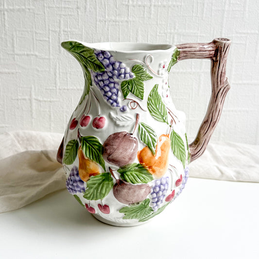 Ceramic Pitcher Jug with Fruit Design