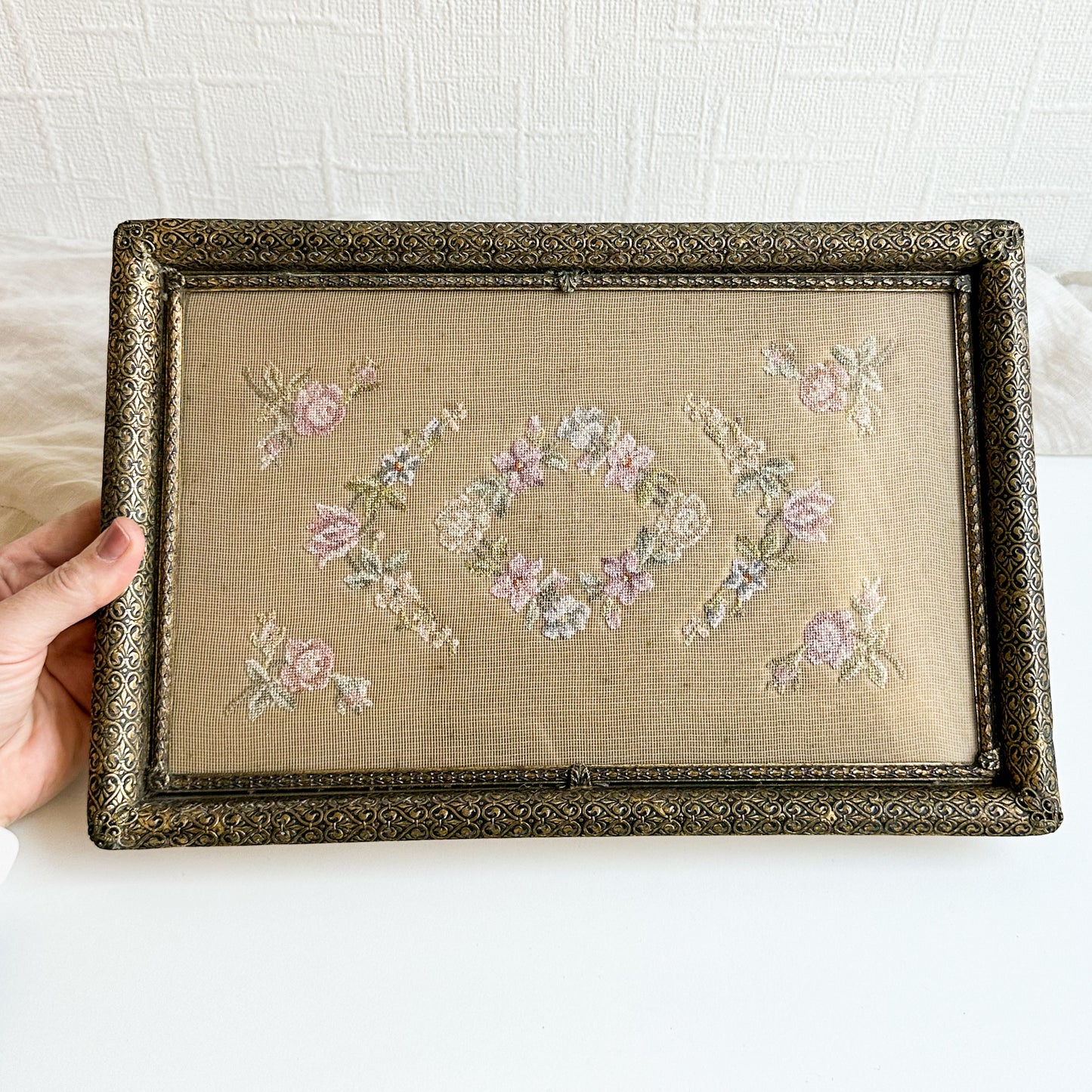 Vanity Tray with Embroidery