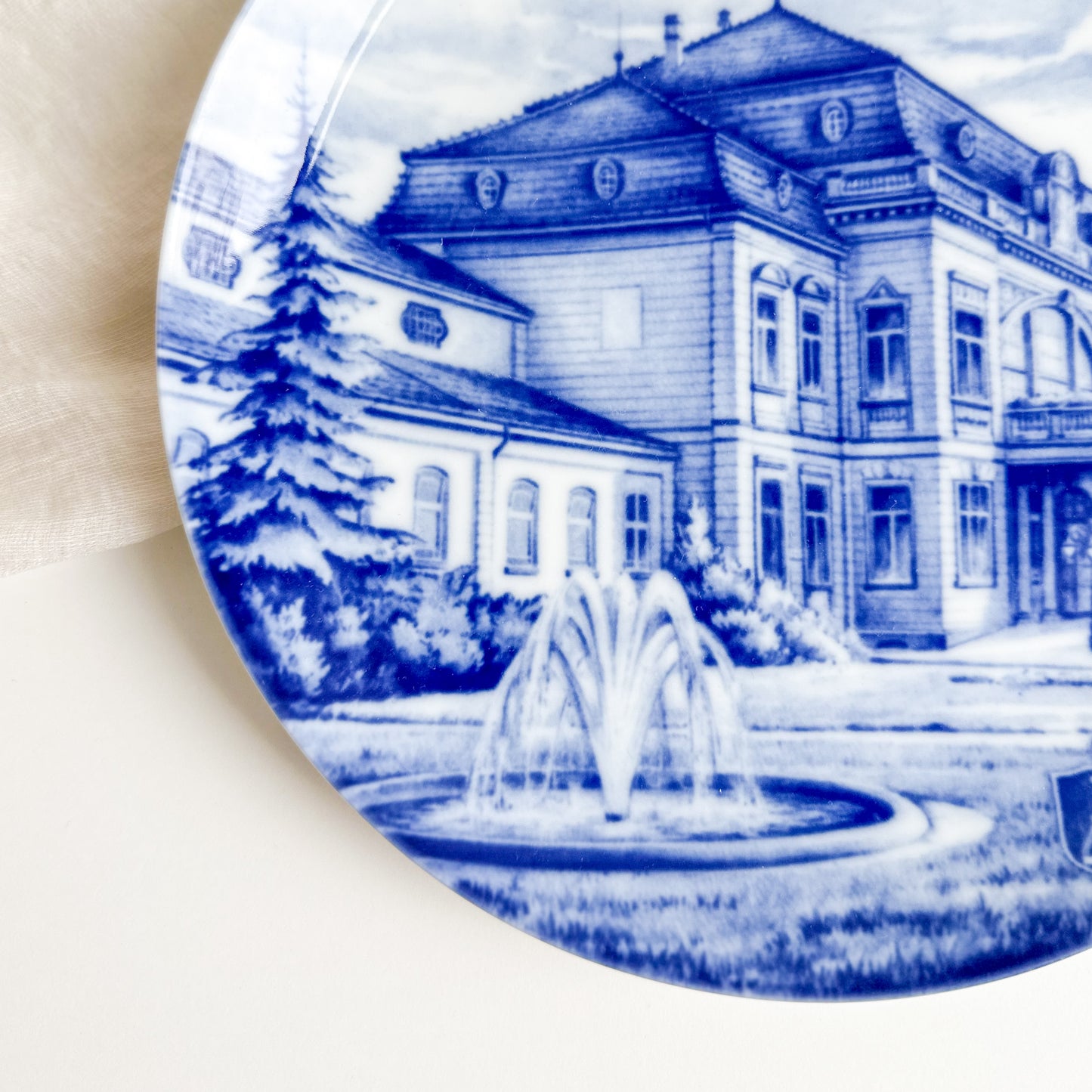 Blue and White German Wall Plate