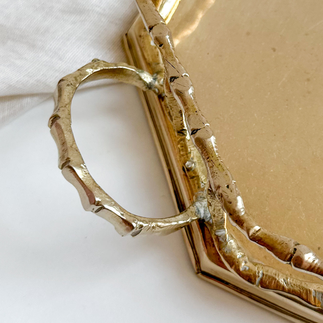 Brass Bamboo Gallery Tray