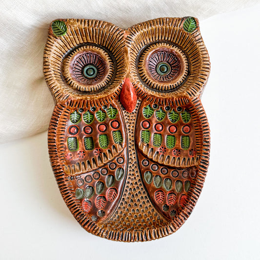 Ceramic Owl Trinket Dish