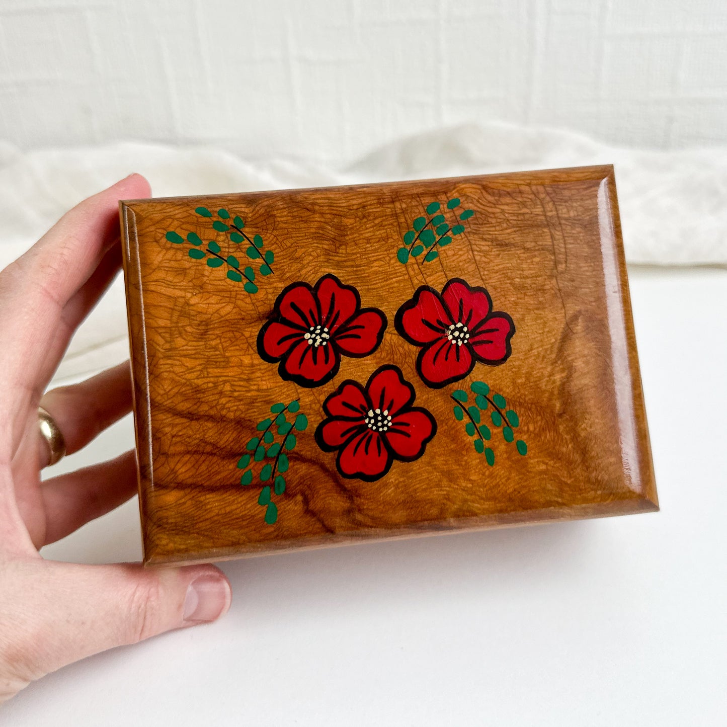 Wooden Music Box with Mirror