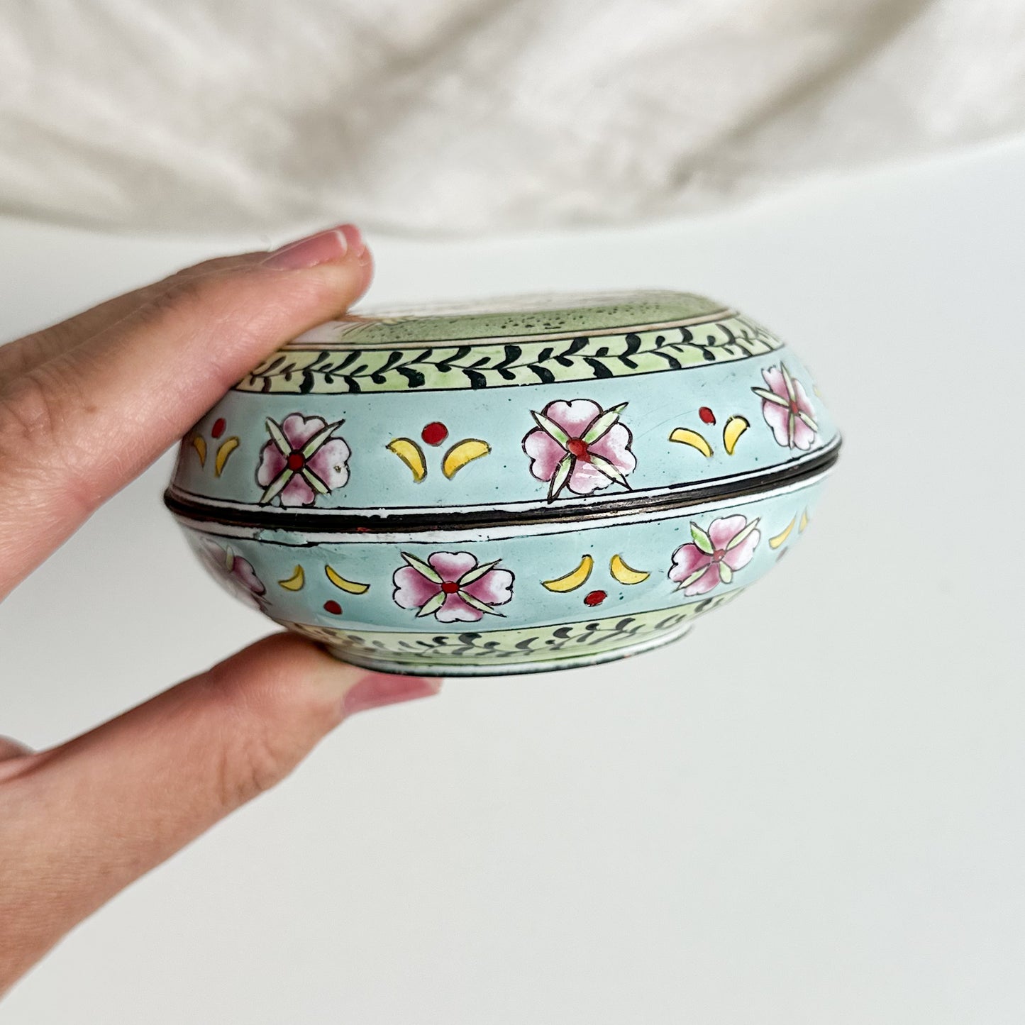 Enamelled Brass Lidded Box
