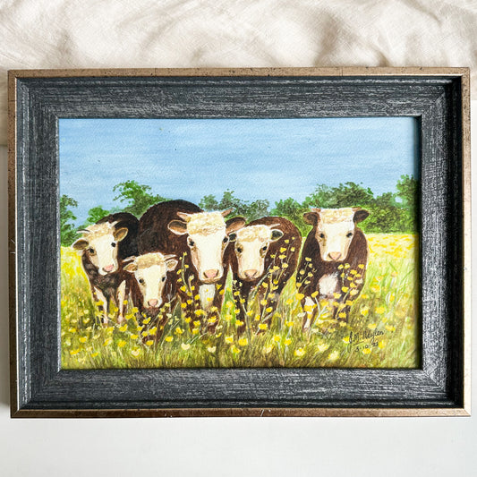 Original Watercolour with Cows