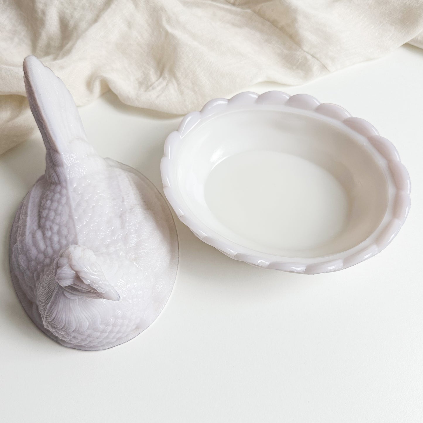Milk Glass Hen on Nest