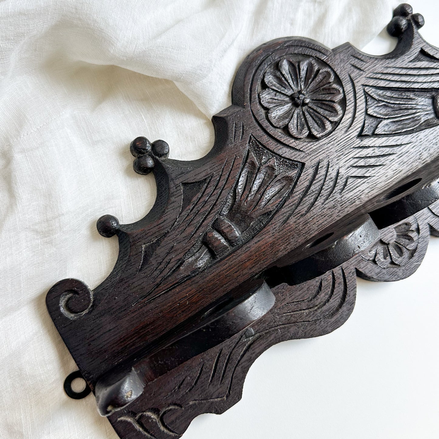 Dark Wood Wall Pipe Rack