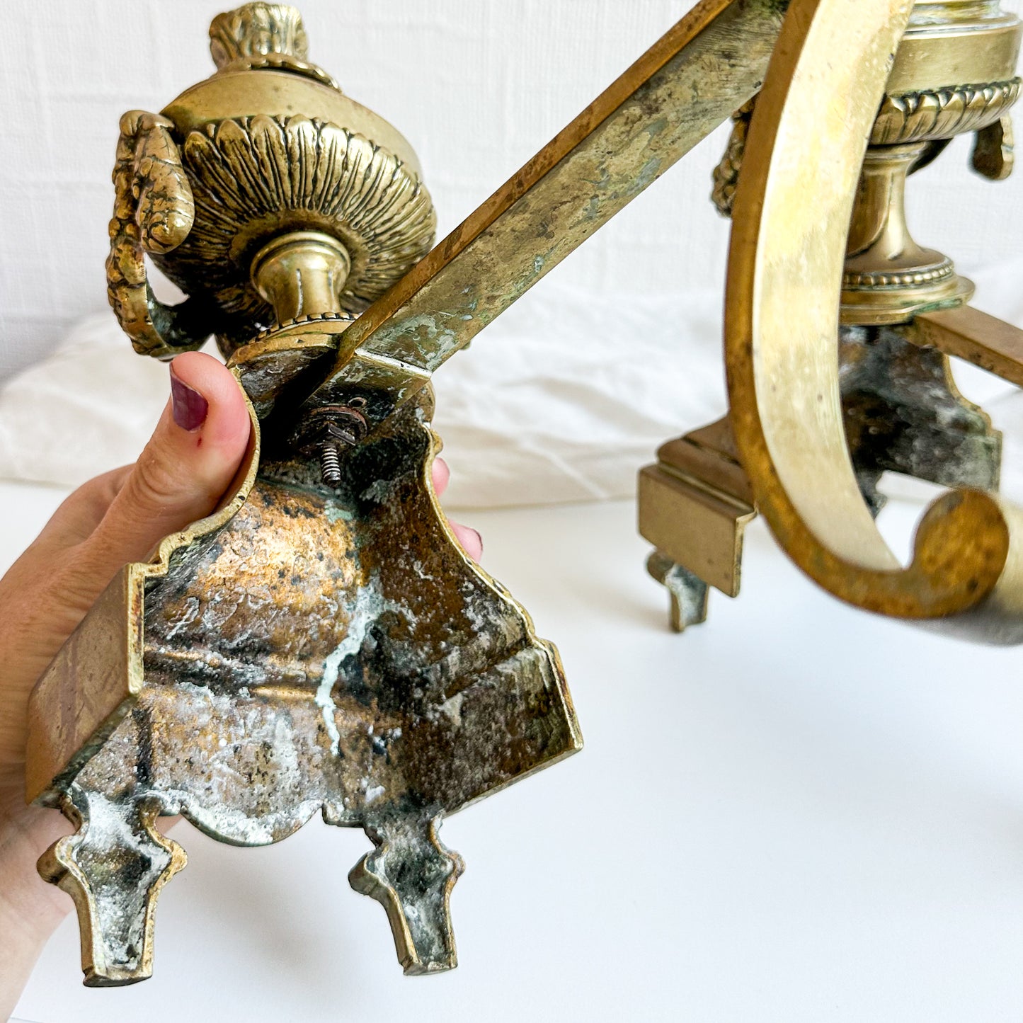 Pair of Antique Brass Fire Dogs