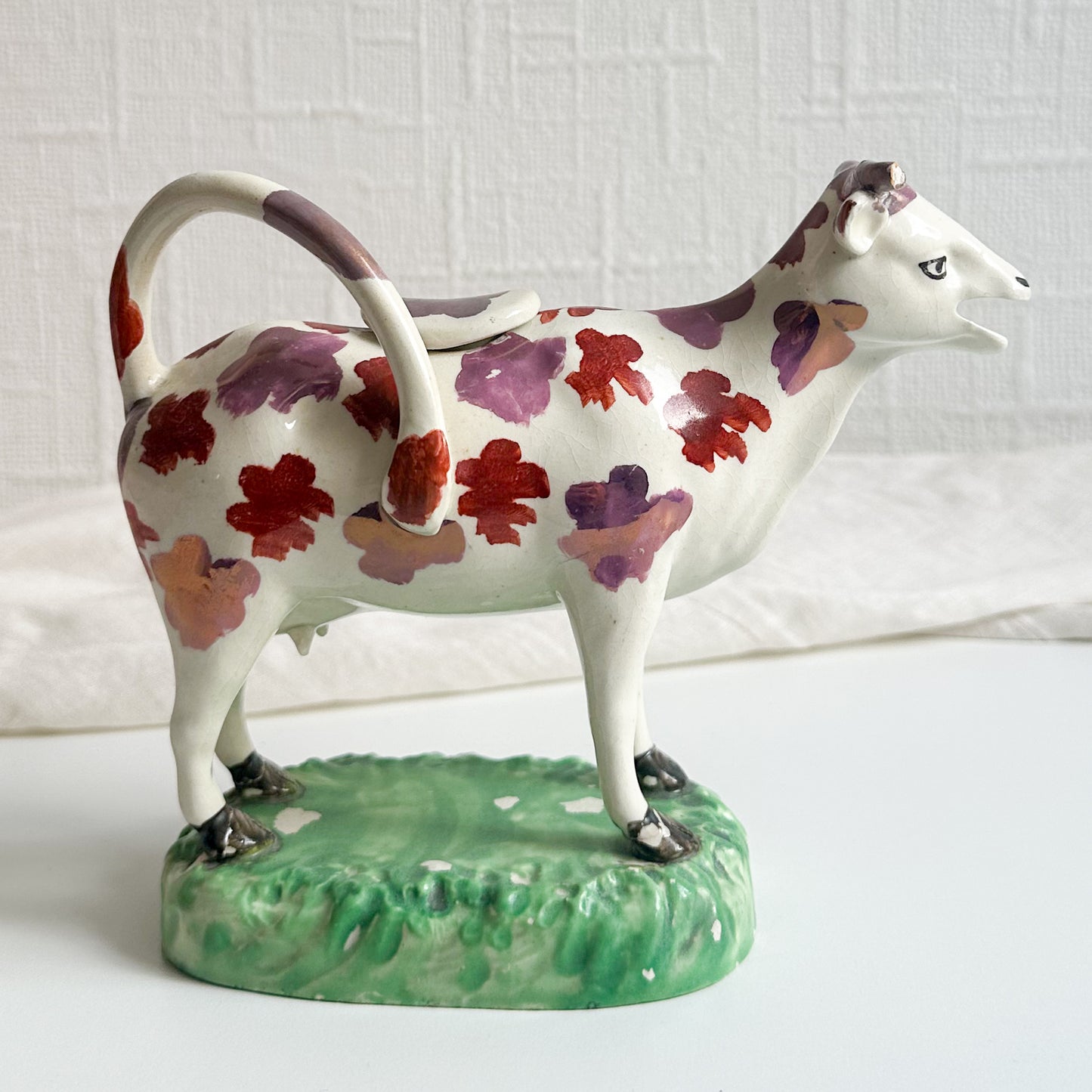 Cambrian Pottery Lustre Cow Creamer
