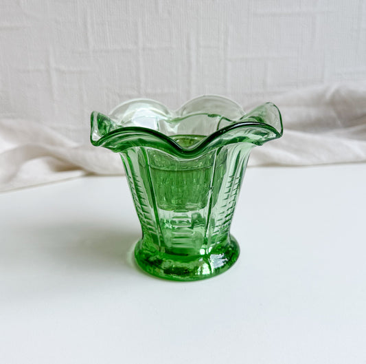 Small Glass Vase with Flower Frog