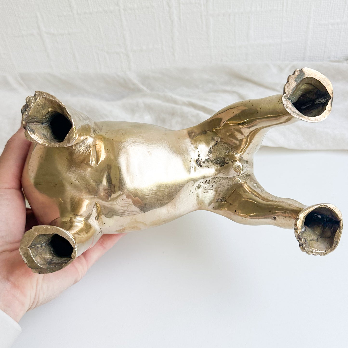 Large Brass Dog Figurine