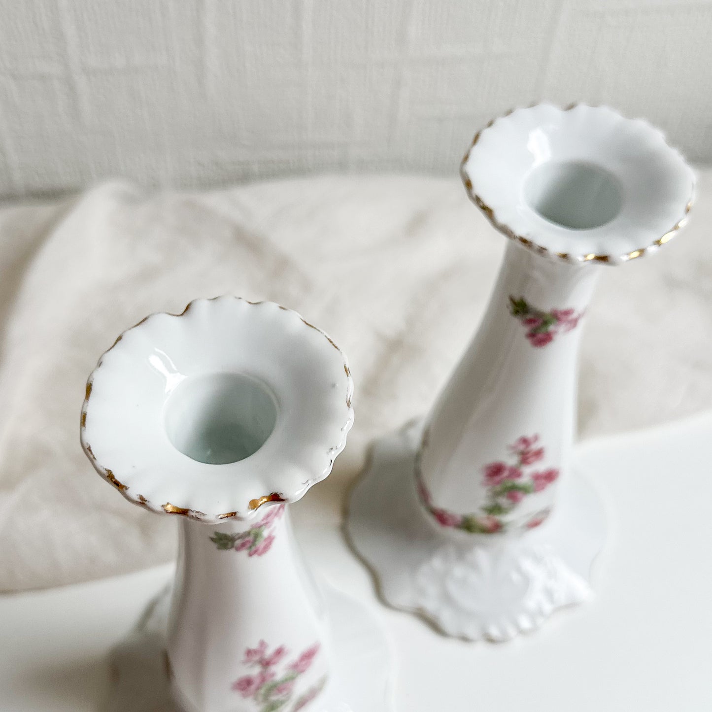 Pair of Floral Candlesticks