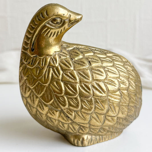 Brass Quail Figure