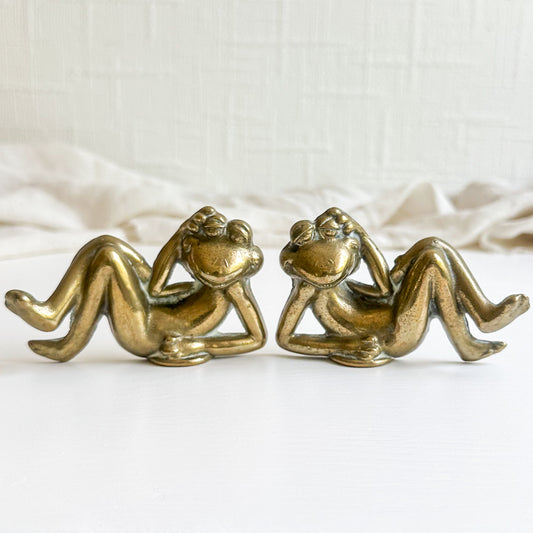Pair of Brass Frogs