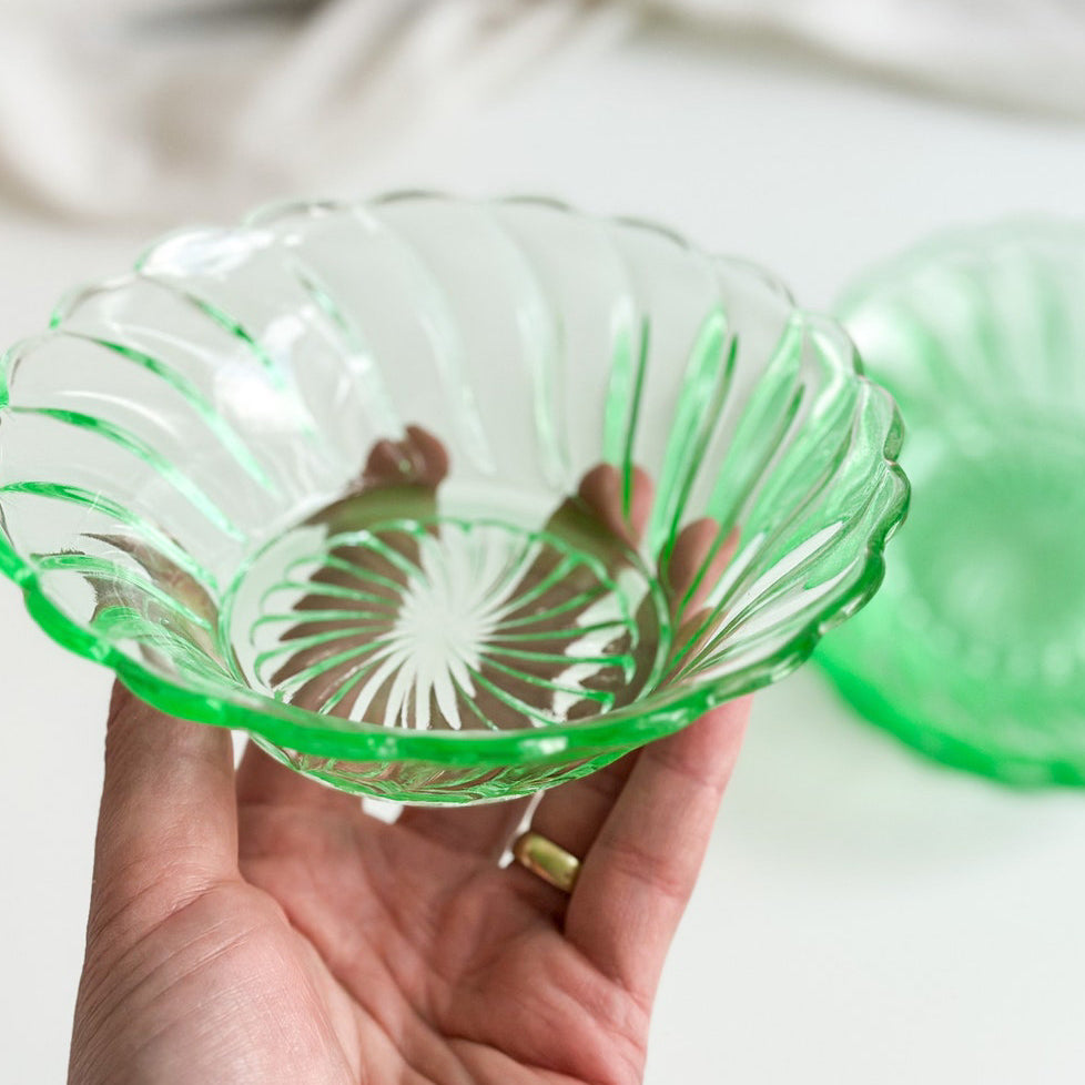 Set of 4 Uranium Glass Bowls