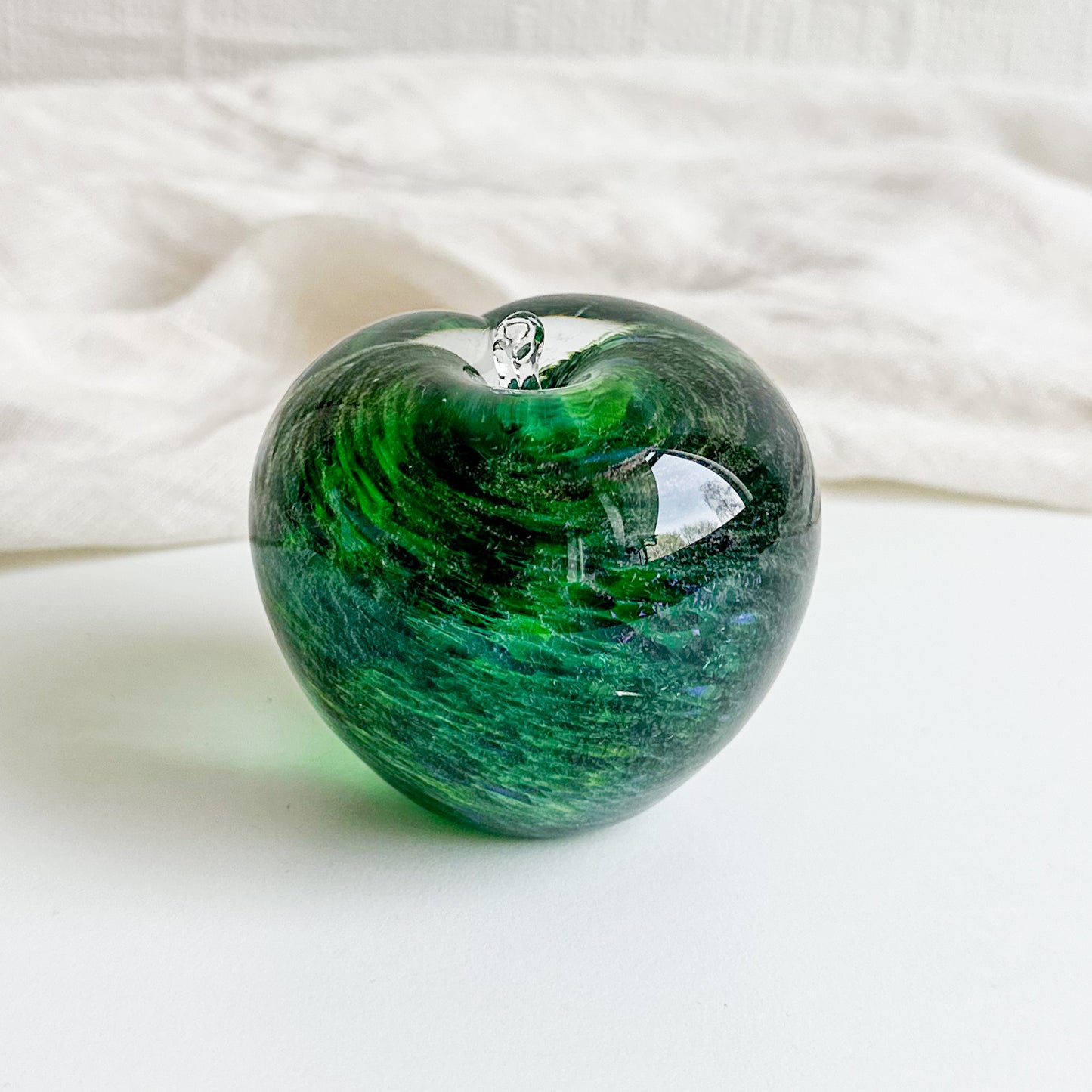 Glass Apple Paperweight