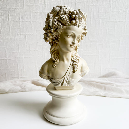 Resin Bust of Lady with Grapes