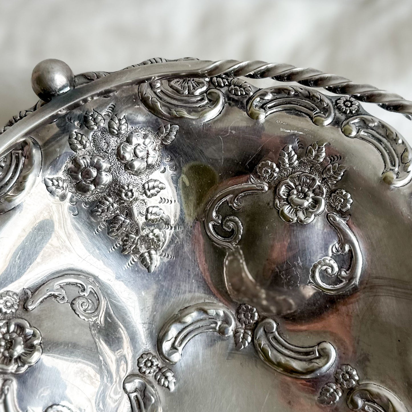 Silver Plated Fruit Bowl with Handle