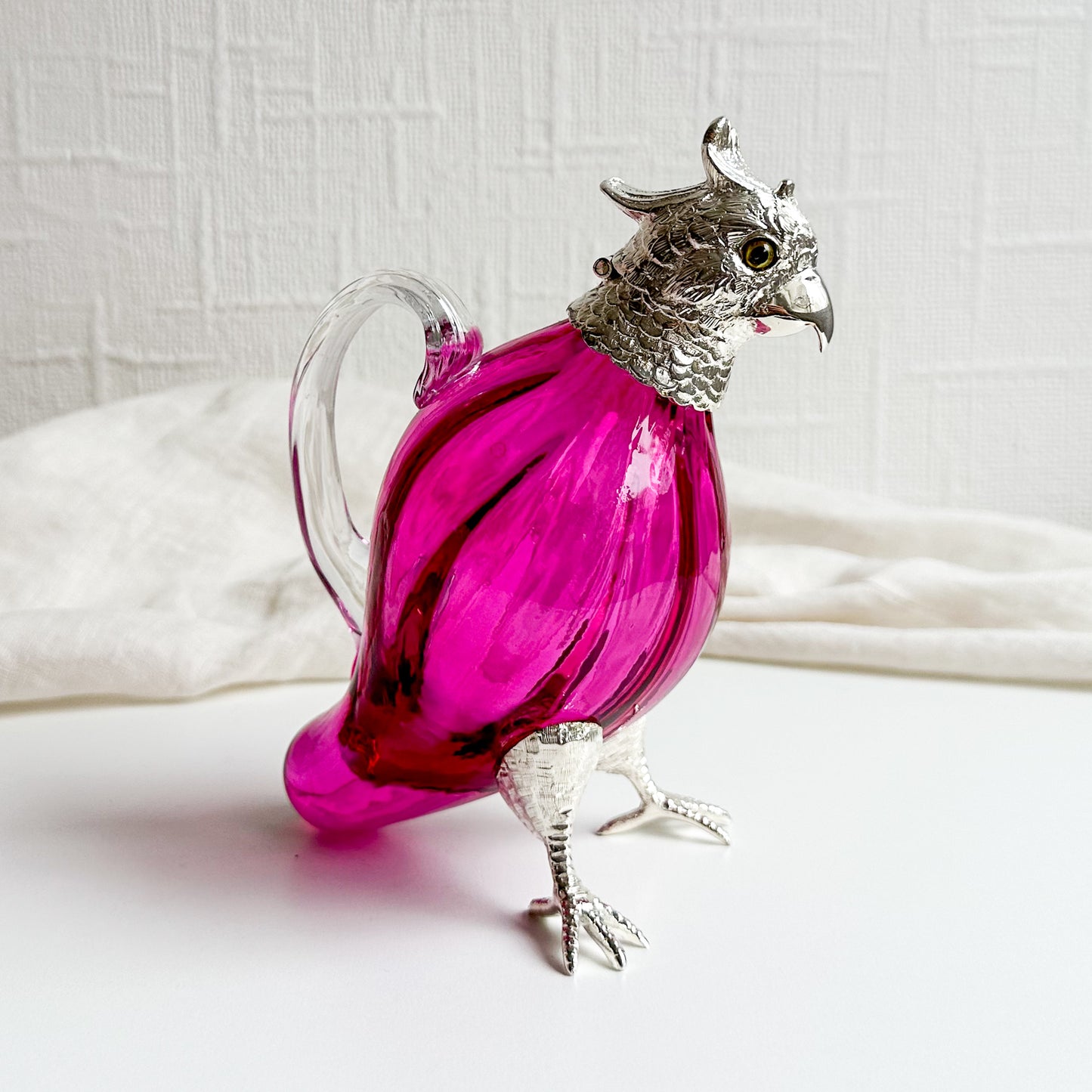 Cranberry Glass Cockatoo Claret Jug