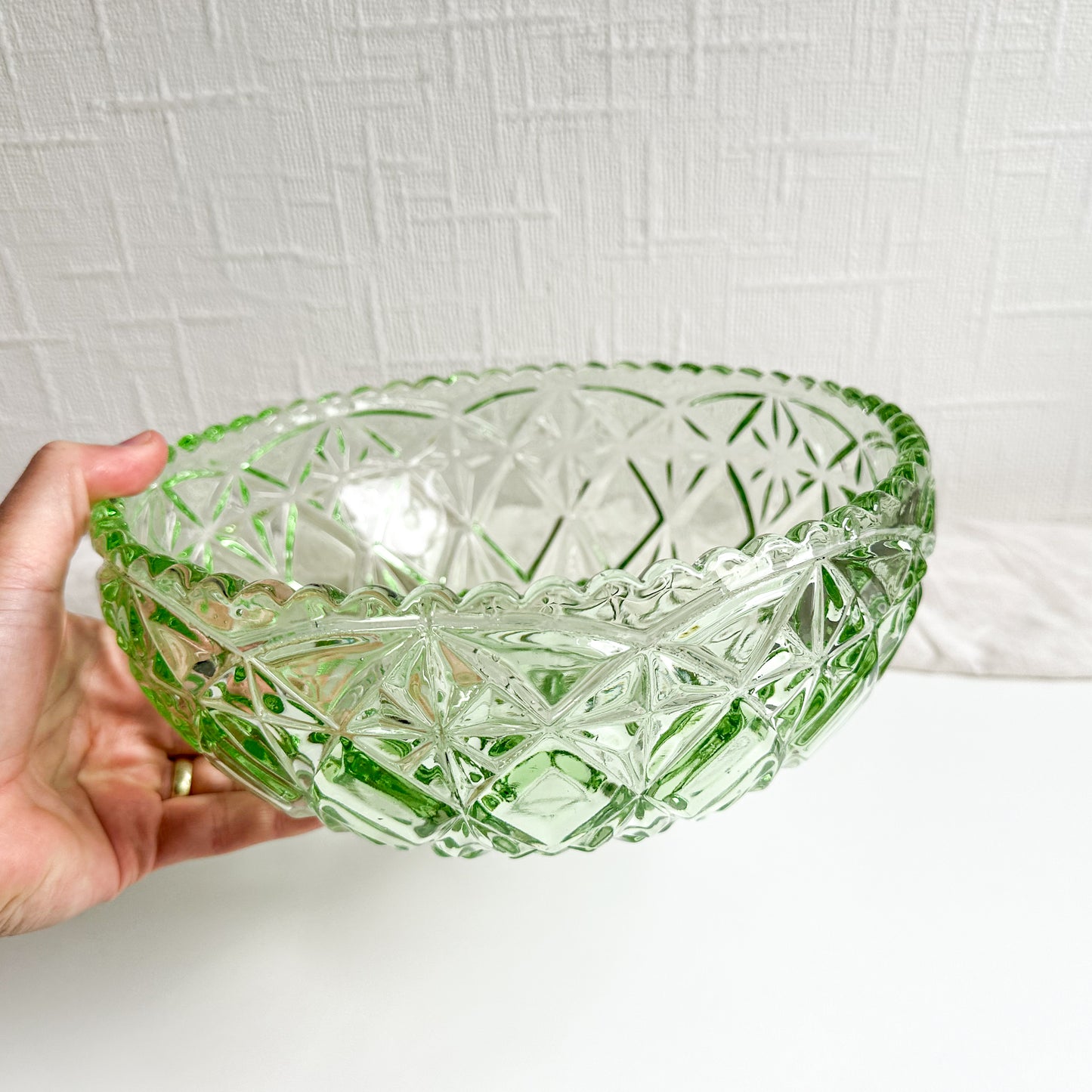 Art Deco Green Glass Bowl