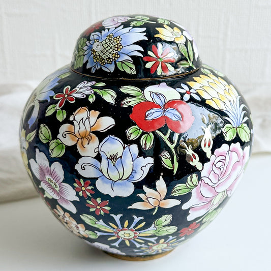 Enamelled Brass Ginger Jar