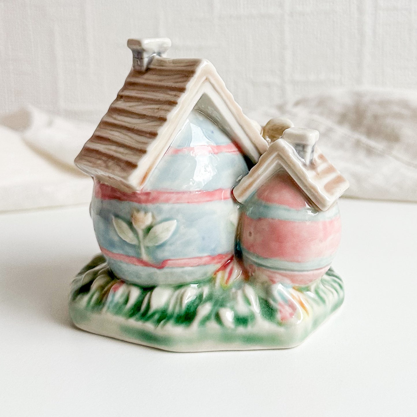 Easter Bunny Family Cottage Figurine