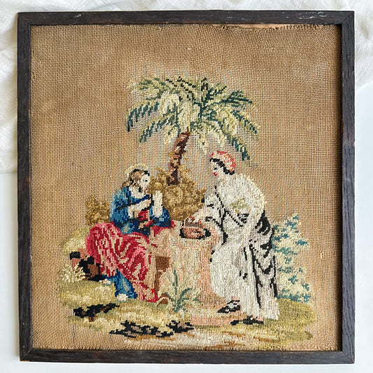 Antique Needlepoint Tapestry