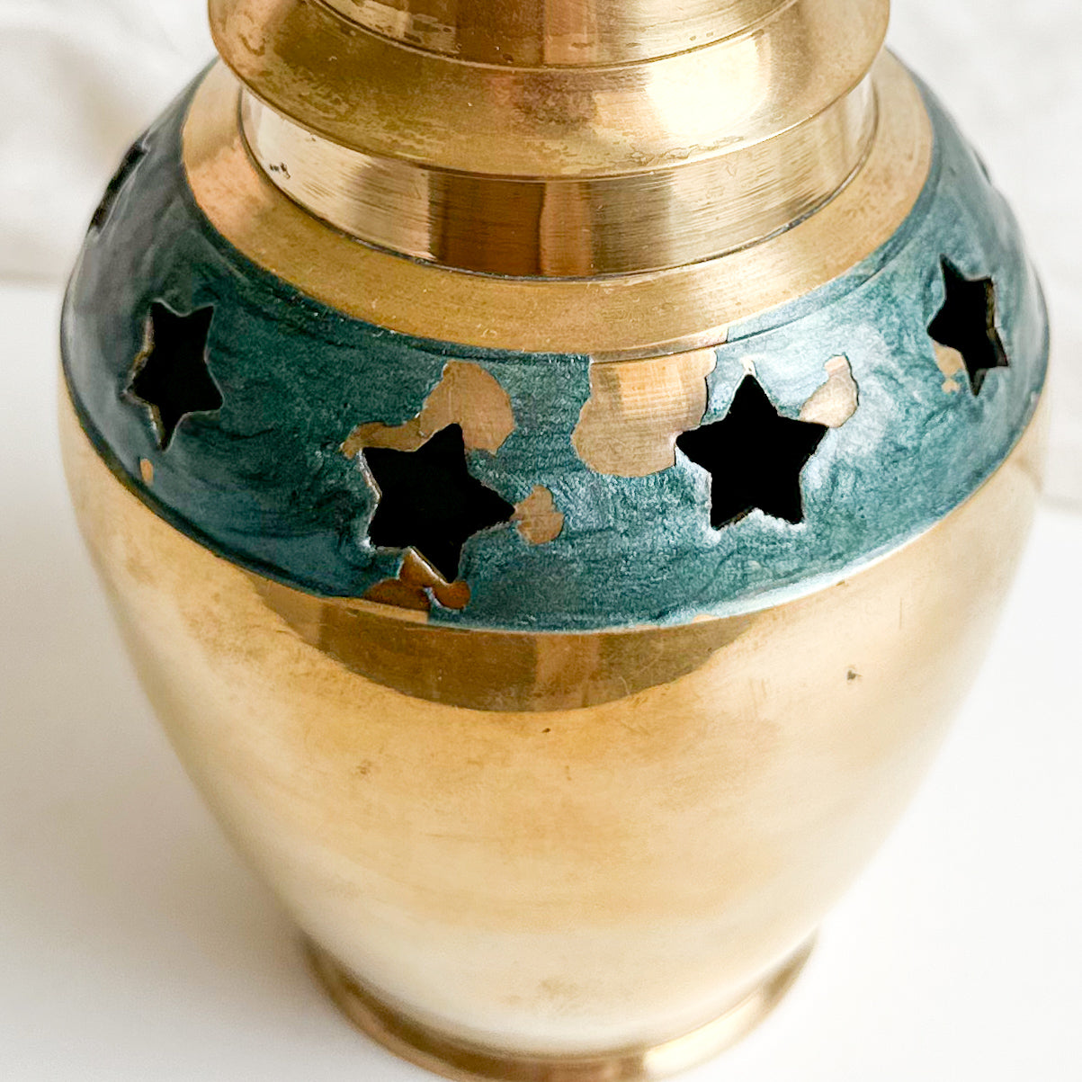 Brass Urn with Star Design