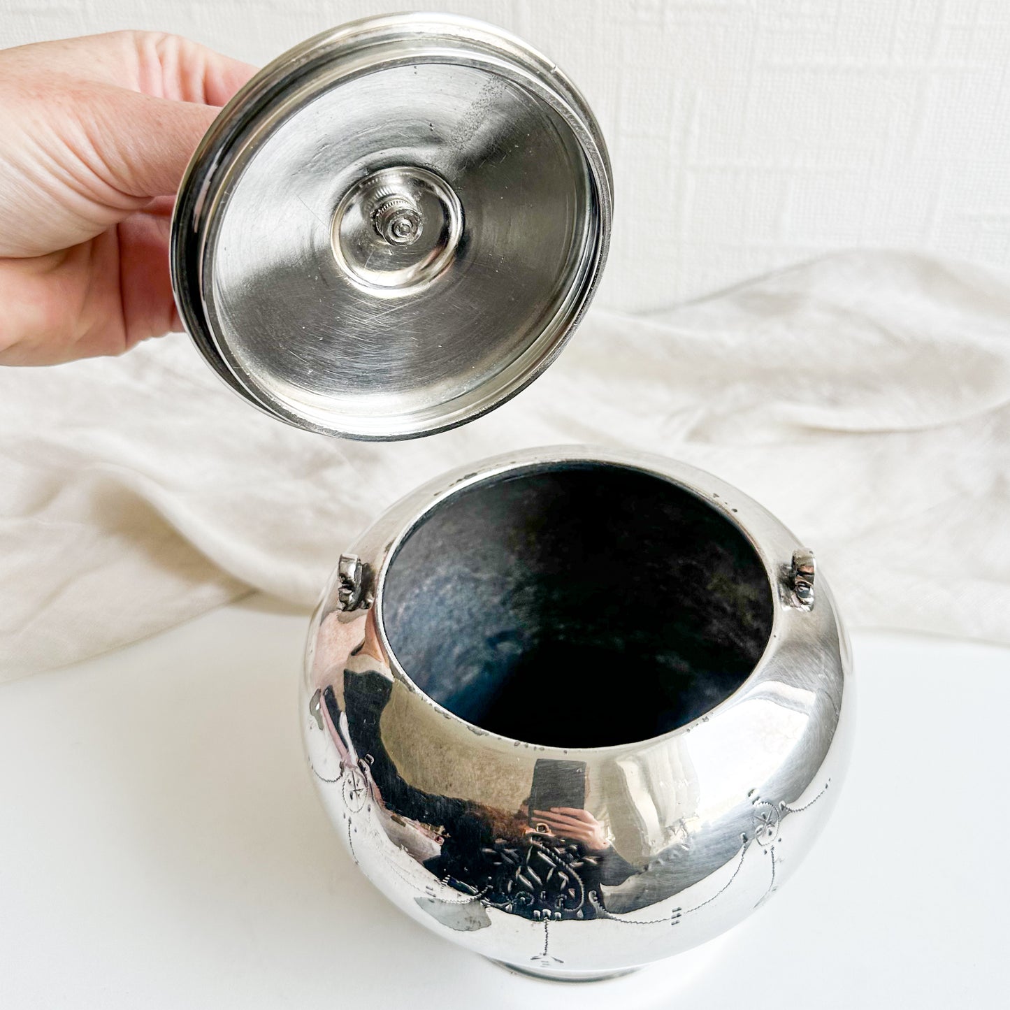 Antique Silver Plated Biscuit Barrel