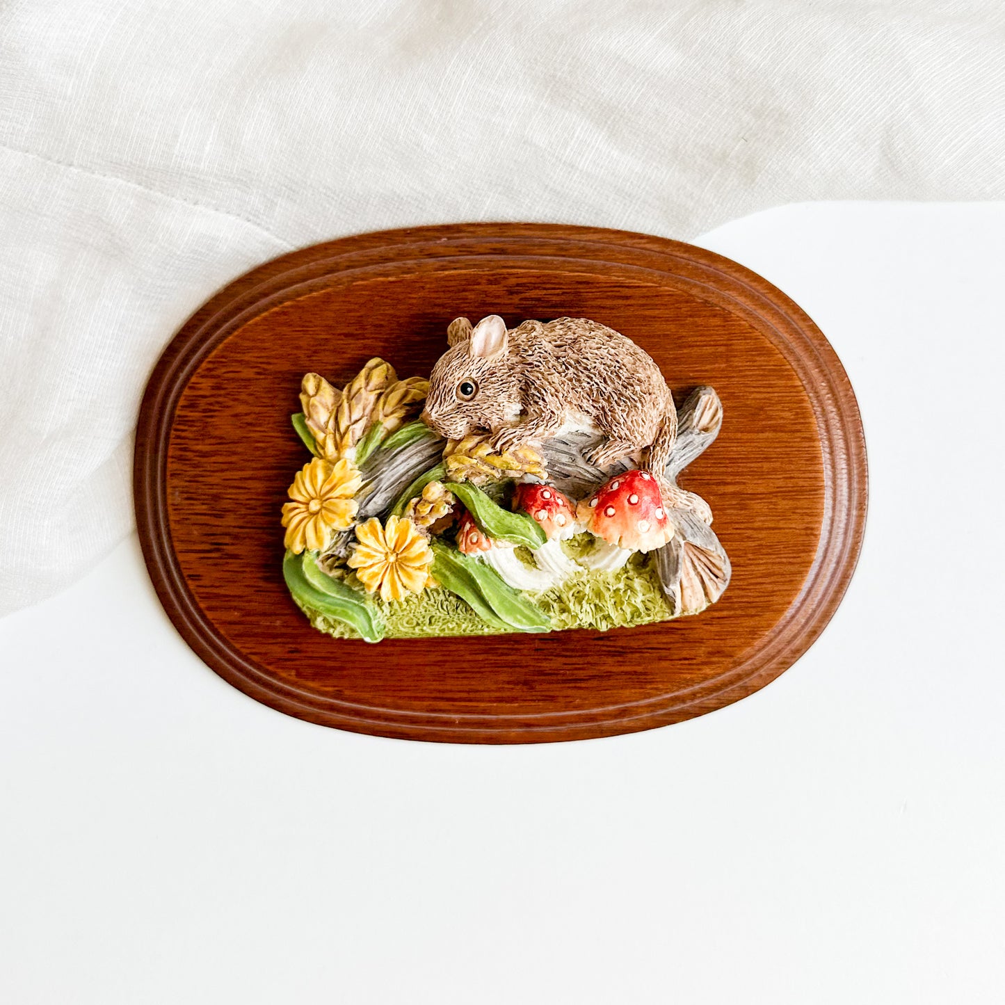 Mouse and Toadstools Wall Plaque