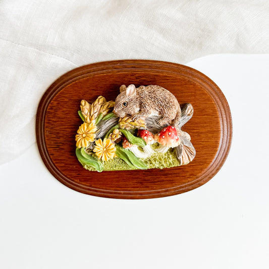 Mouse and Toadstools Wall Plaque