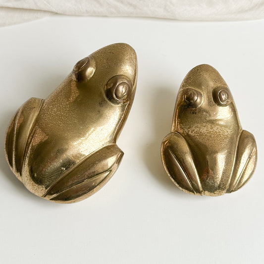 Pair of Brass Frogs