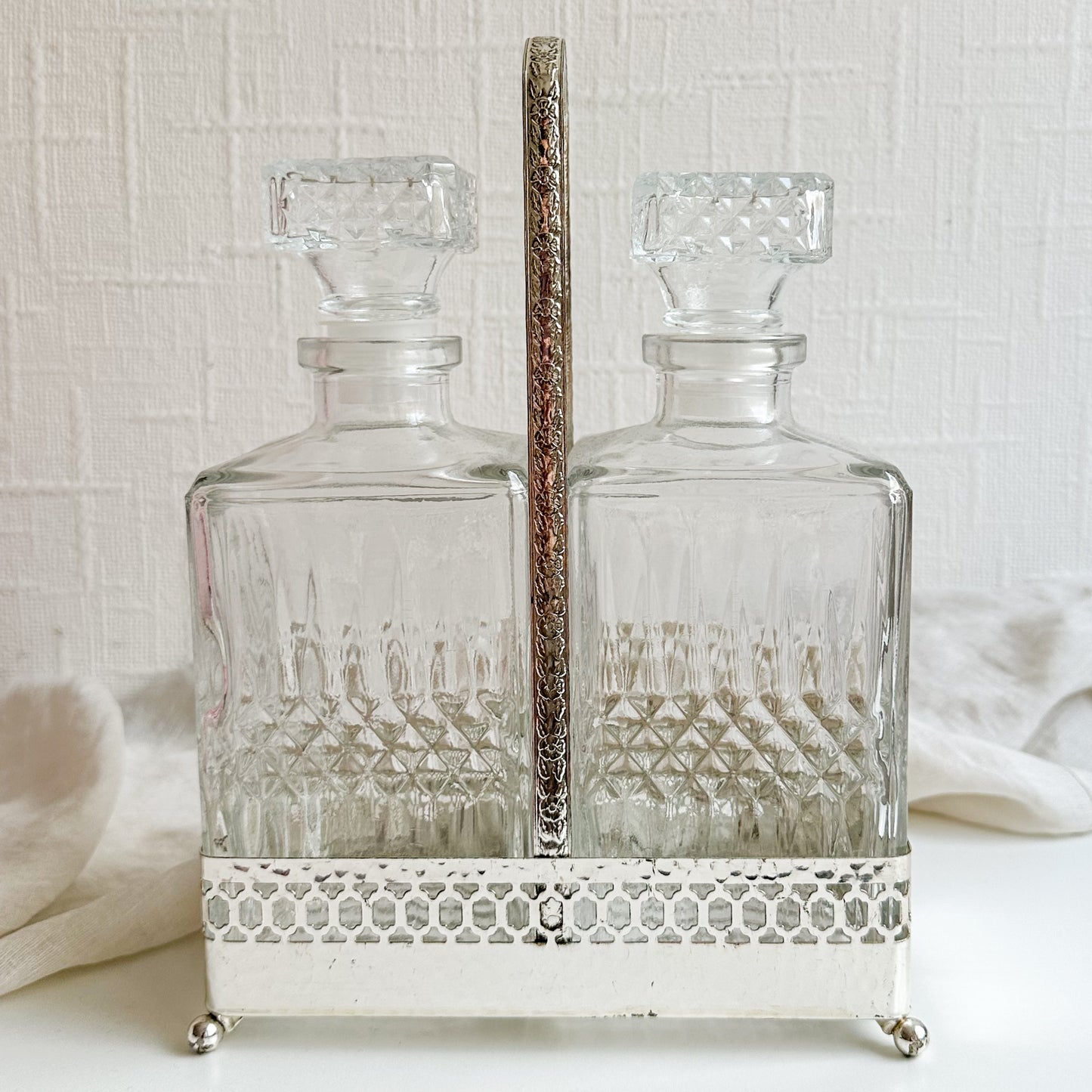 French Decanters in Silver Plated Tantalus