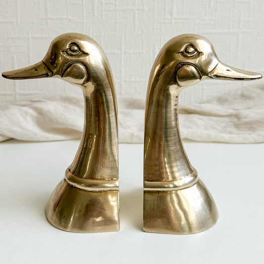 Pair of Brass Duck Bookends