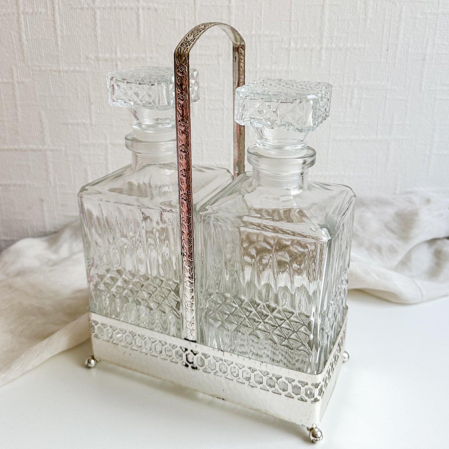 French Decanters in Silver Plated Tantalus