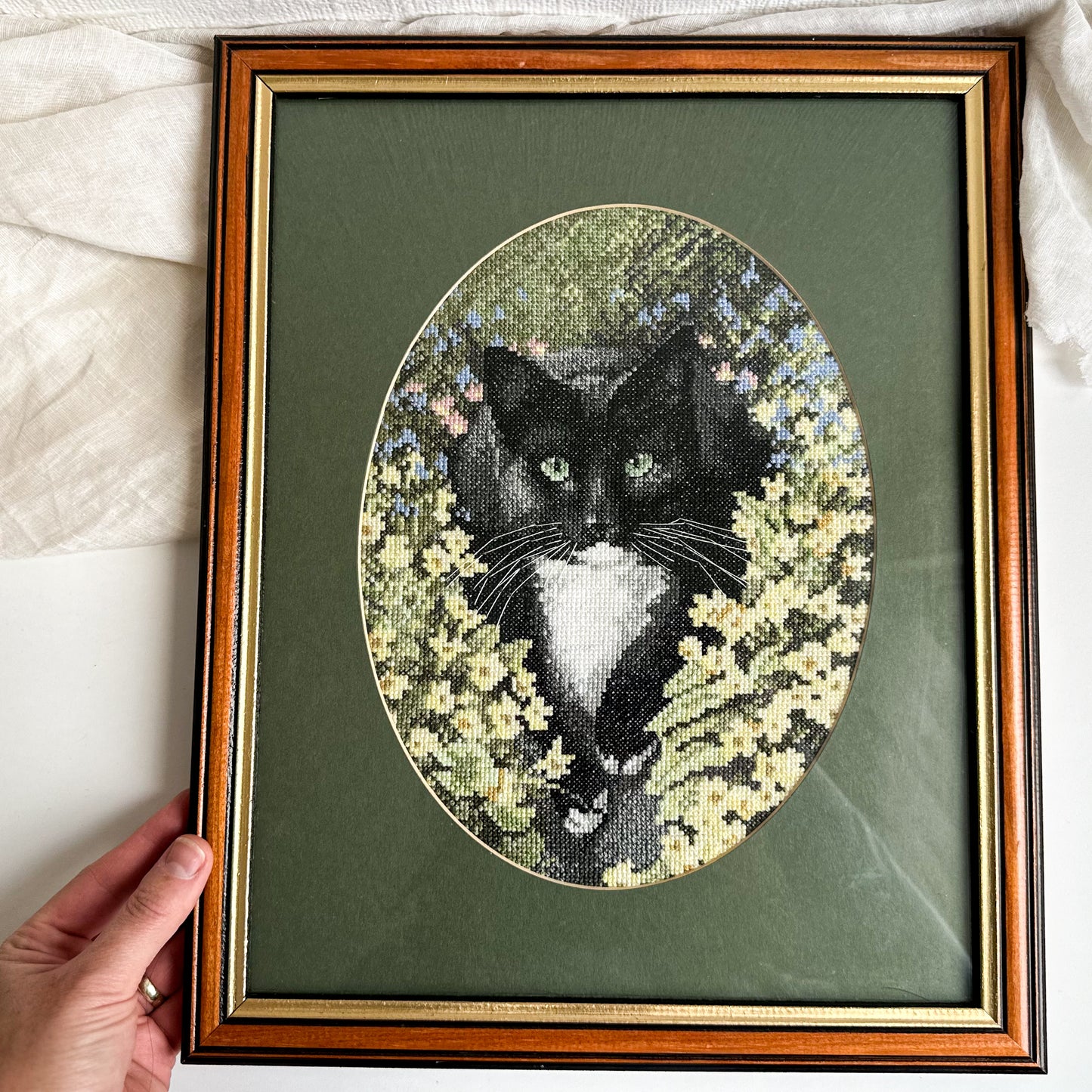 Framed Cat Cross Stitch