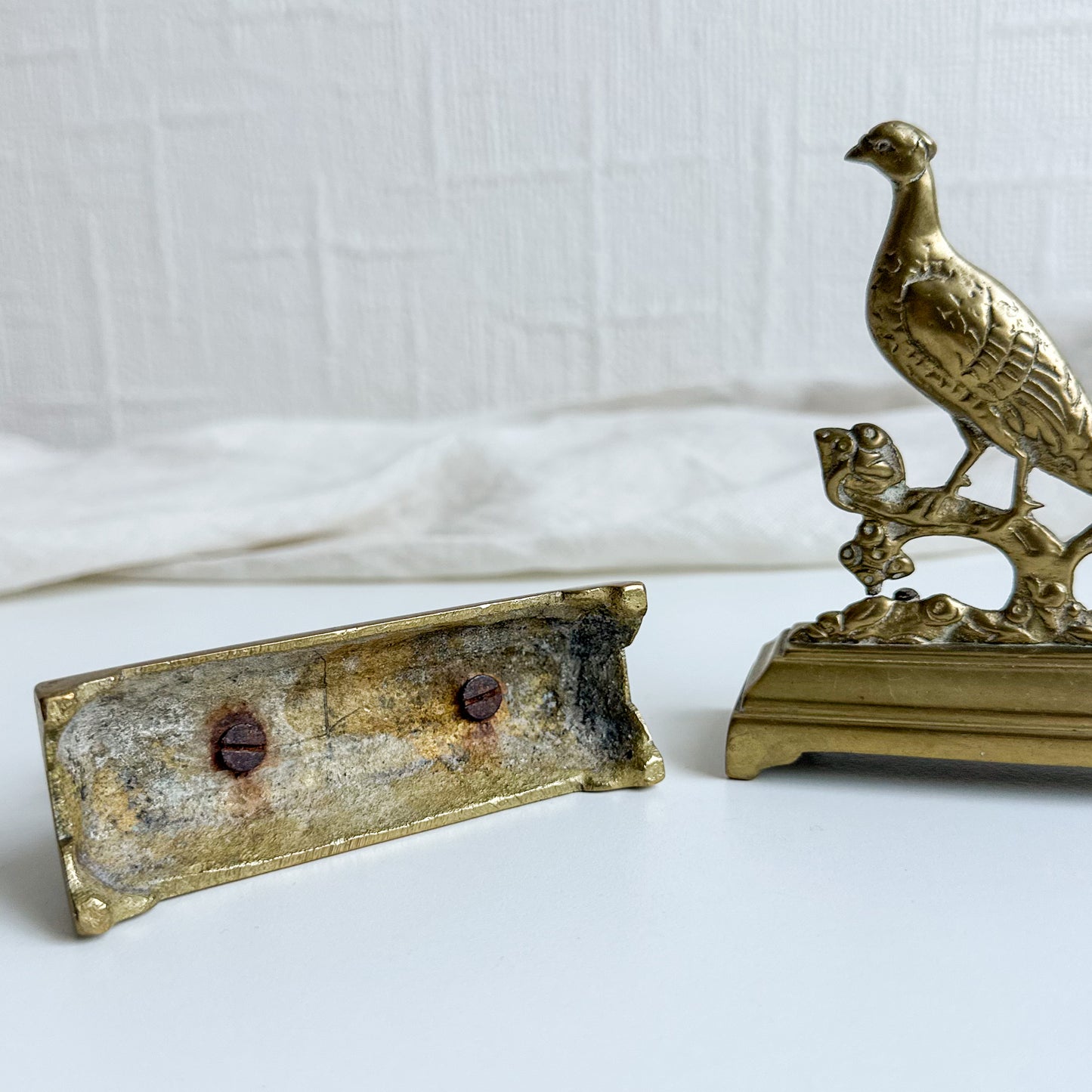 Pair of Brass Pheasants