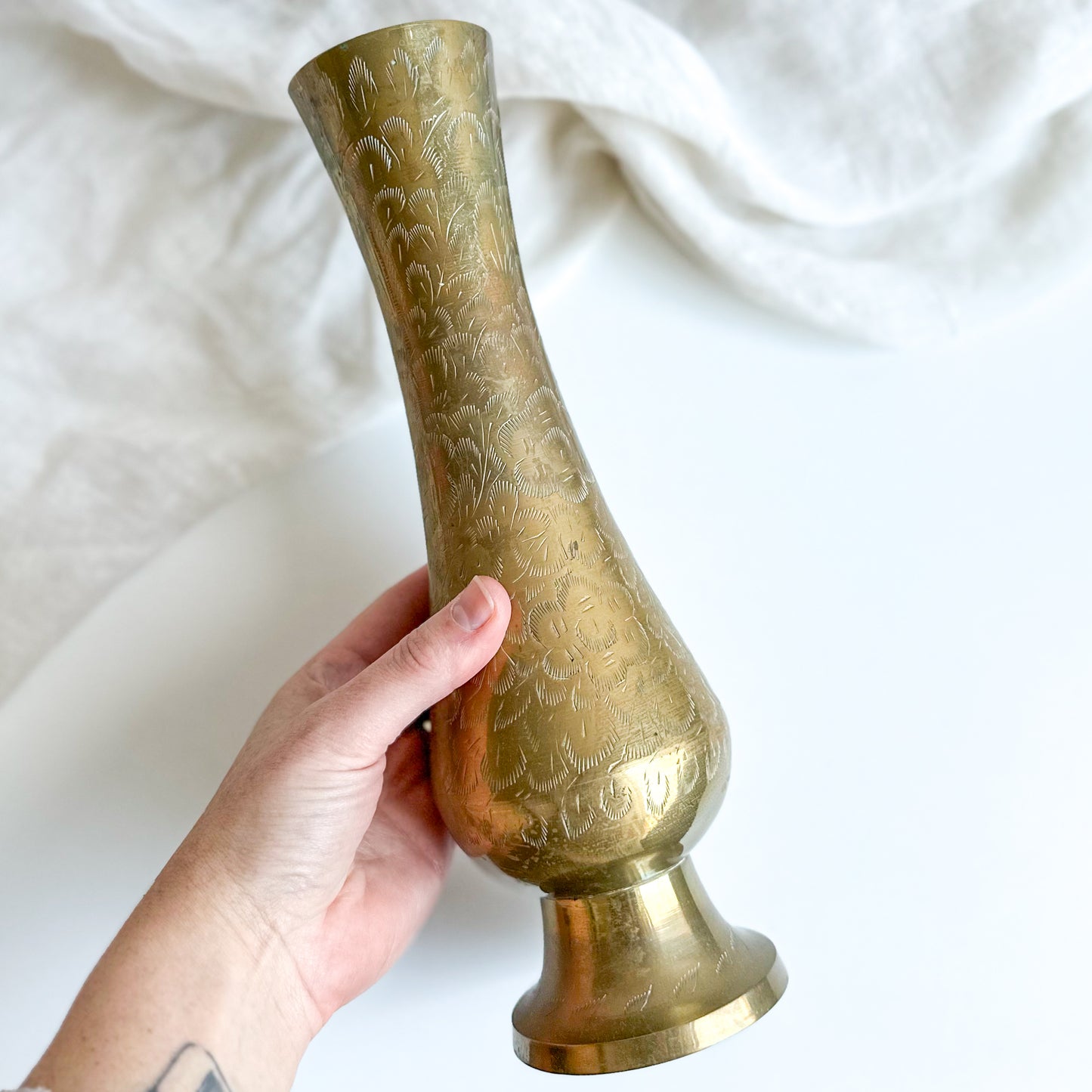 Tall Indian Brass Vase