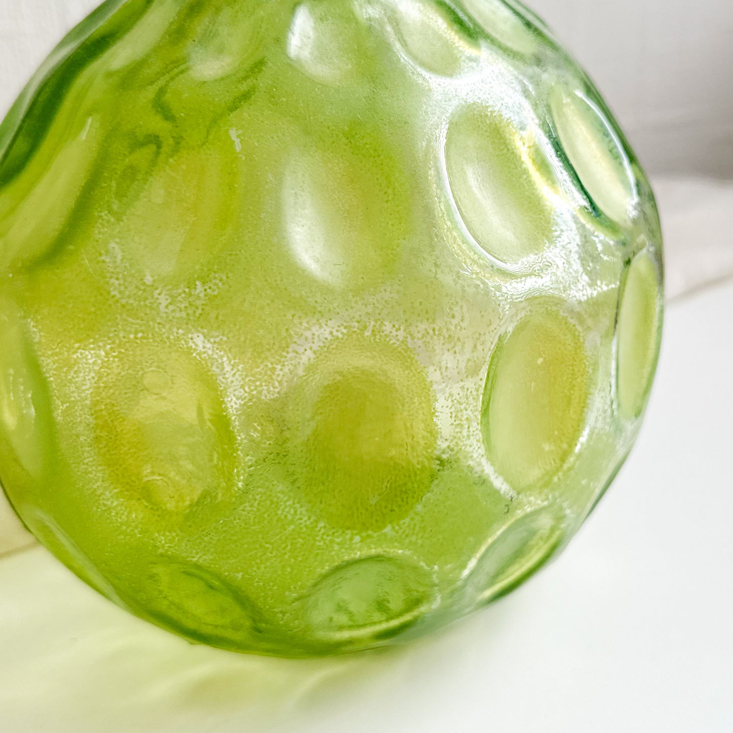 Green Glass Bubble Vase