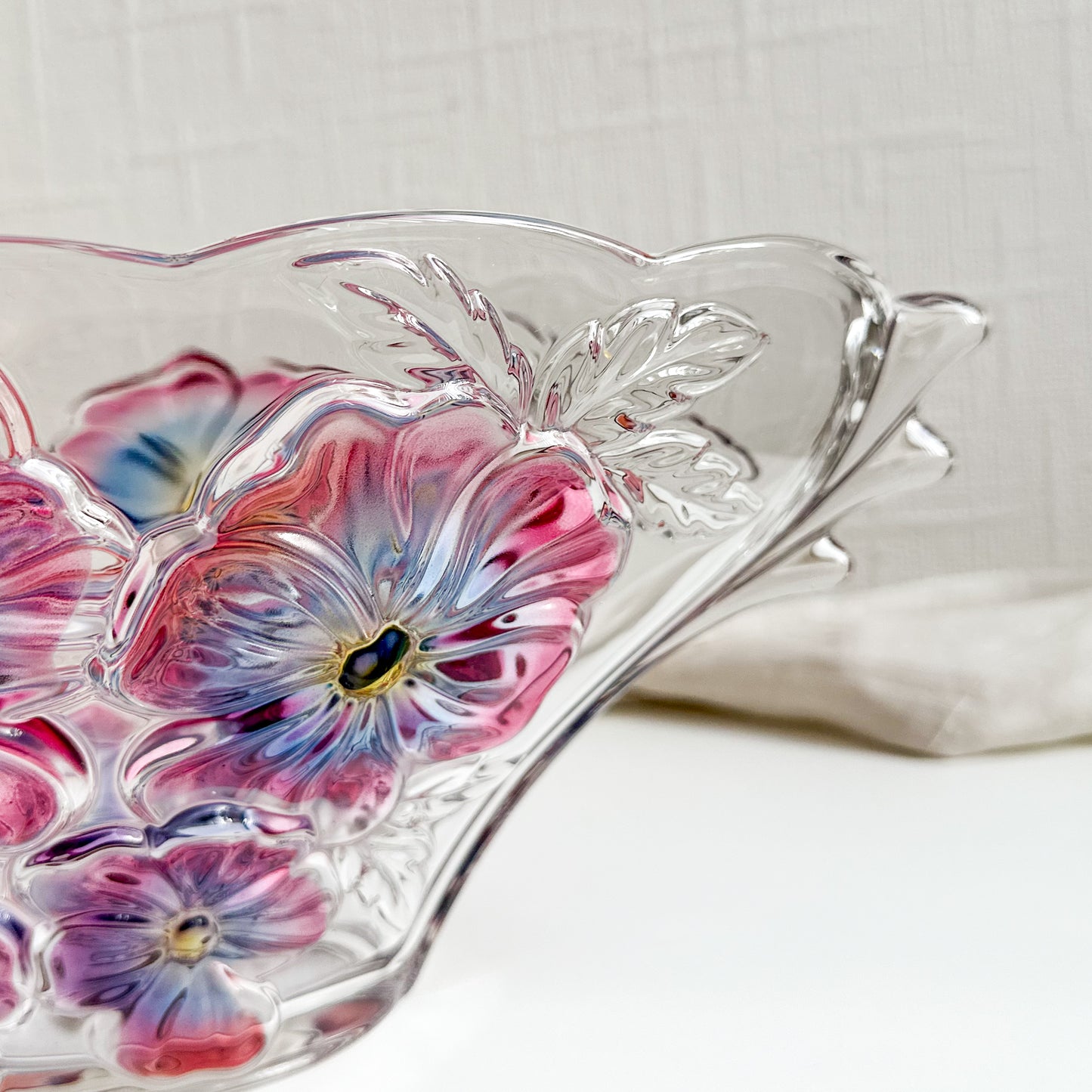 German Glass Floral Bowl / Vase